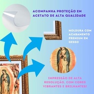 Quadro Decorativo Religioso Nossa Senhora de Guadalupe A4 - Moldura Luxo Premium - imagem 5
