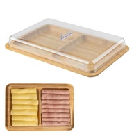 Porta Frios Duplo de Bambu com Tampa Linha Sense - Elegância Natural para sua Cozinha - imagem 2