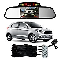 Sensor de Ré + Espelho com Câmera para Ford Ka Prata - imagem 1