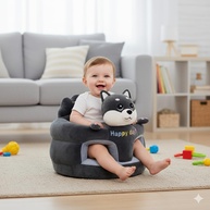 Almofada Infantil de Apoio para Bebê Sentar - Segurança e Conforto com Design Husky - imagem 1