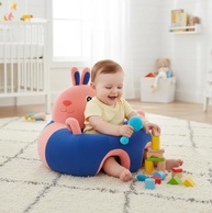 Assento Infantil com Encosto Coelho - Segurança e Conforto para Bebês Sentarem com Estabilidade - imagem 1