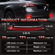 Luzes de LED Sequenciais para Para-choque Traseiro Toyota Camry 2018-2025 - Vermelhas e Refletoras - imagem 4