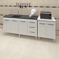 Cozinha Completa 140cm: Gabinete e Balcão Multiuso Serena - imagem 2