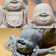 Estátua de Buda Rindo em Arenito - Decoração Zen para Meditação e Ambientes Serenos - imagem 5