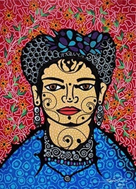Frida Kahlo (2019) por Sérgio Piancó - Tela Canvas 30x42 - Arte Exclusiva para Decoração - imagem 2