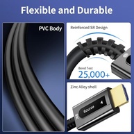 Cabo HDMI 8K Fibra Óptica 8m - 48Gbps, 8K@60Hz, 4K@120Hz, HDR, eARC para PS5/Xbox Series X/S - imagem 5
