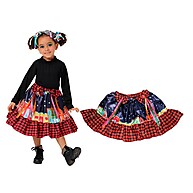 Saia Infantil Festa Junina Xadrez Vermelha Sertãozinho - imagem 2
