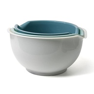 Conjunto de 3 Tigelas de Mistura Plástico Enkomy - Multifuncional para Saladas, Cozinha e Serviço - imagem 1