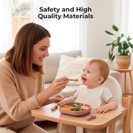 Life Baby Feeding Set CR-001 Rosa - Kit Completo para Introdução Alimentar com Silicone Seguro e Ventosas - imagem 5