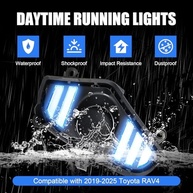 Luzes de LED DRL Brancas, Seta Âmbar e Farol Baixo Azul para Toyota RAV4 2019-2025 - imagem 3