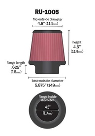 Filtro de Ar K&N RU-1005: Potência e Desempenho Premium para seu Veículo - imagem 4
