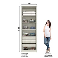 Guarda-Roupa 2 Portas 3 Gavetas Seletto Henn Areia - Organize seu Espaço com Estilo - imagem 3
