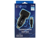 Carregador Turbo Veicular Inova Prime 3.4A: Carga Rápida e Dupla Saída para Seu Dia a Dia - imagem 1