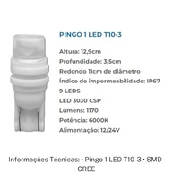 Ilumine Seu Carro: Par de Lâmpadas LED T10 1 LED CREE 5000K Branco Universal - imagem 3