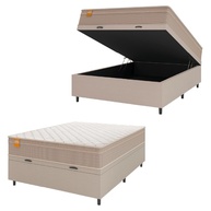 Cama Box Baú Casal com Colchão Molas Qatar 138x188cm - Conforto e Estilo para seu Quarto - imagem 1