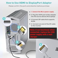 Adaptador UANTIN HDMI para DisplayPort 4K 60Hz: Conecte seu PC/Console à Tela Perfeita! - imagem 5