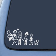 Adesivo de Carro "Família Feliz" 30cm - Decore seu Para-brisa com Estilo e Felicidade! - imagem 1