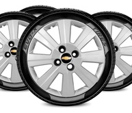 Jogo de Calotas Aro 15 4x100 Design Agile com Emblema Preto - Estilo e Proteção para Seu Carro - imagem 1