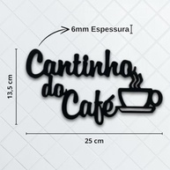 Cantinho Do Café Frase Decoração Cozinha Copa MDF 6mm Preto - Transforme Seu Espaço com Estilo - imagem 4