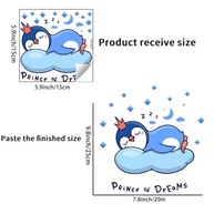 Decalque Luminoso Pinguim Dormindo: Ilumine seu Quarto com Charme Azul! - imagem 4
