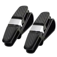 Kit 2 Porta Óculos e Cartão Clip Prata 9,7cm Karbox: Organize seu Carro com Estilo! - imagem 1