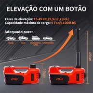 Kit Essencial Macaco Elétrico 5 Toneladas + Chave de Impacto + Inflador - Seu Aliado na Troca de Pneus! - imagem 4