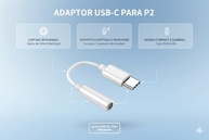 Adaptador P2 para USB-C: Som Digital Cristalino para seu Celular Android/iOS - imagem 2