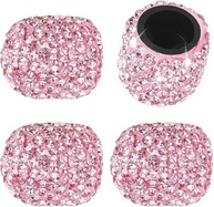 4 Tampas de Válvula de Pneu Cristal Rosa Brilhante - Proteção Universal e Estilo para seu Veículo - imagem 2