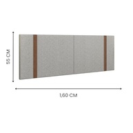 Cabeceira Queen 1.60m em Linho com Detalhe em Couro - Estilo e Conforto para Seu Quarto - imagem 3