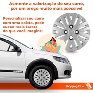 Kit 4 Calotas Gol Voyage Saveiro G4 Aro 13 Prata Cubo Alto Grid - Renove Seu Carro! - imagem 5