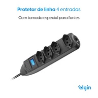 Filtro de Linha Elgin 4 Tomadas 10A Preto Bivolt: Proteção e Organização para Seus Dispositivos - imagem 3