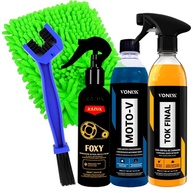 Kit Completo Lavagem Moto: Shampoo Moto-V, Cera Tok Final & Limpa Corrente Razux - imagem 1