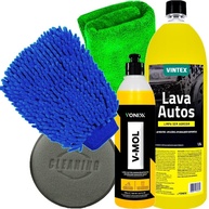 Kit Completo Lava Autos: Shampoo Vintex 1,5L, V-Mol 500ml e Acessórios Karbox para Brilho Impecável - imagem 1
