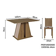 Sala de Jantar Completa: Mesa + 6 Cadeiras Madesa Sharon - imagem 2