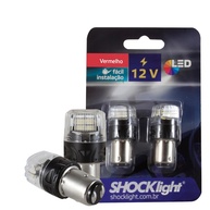 Lâmpada LED 1157 Shocklight 12V Vermelha 2 Polos - 16 Leds de Alta Potência - imagem 1