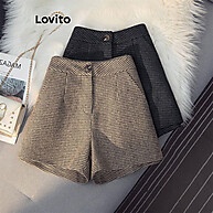 Shorts Casuais Lovito com Botões - Estilo e Conforto para Mulheres - imagem 1
