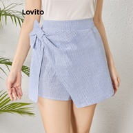 Shorts Listrado Assimétrico Lovito: Elegância e Conforto - imagem 1