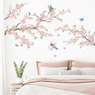 Adesivos de Parede Flor Rosa SHUCHING - Vinil Decorativo Descascar e Colar para Quarto e Sala - imagem 1