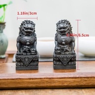 Mini Estátua de Leão da Sorte em Ferro Fundido - Decoração Feng Shui para Casa e Jardim - imagem 4