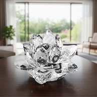 Estátua de Lótus em Cristal - Decoração Feng Shui para Mesa e Escritório - imagem 1