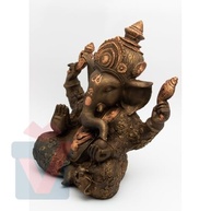 Estátua de Ganesha Dourada em Resina - Decoração Feng Shui com Energia Positiva - imagem 4