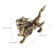 Kylin de Latão Vintage - Estátua Decorativa Feng Shui para Mesa e Armário - imagem 3
