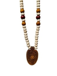 Khatu Shyam Tulsi Miçangas de madeira mala Kanthi Mala Pacote com 1 Marrom Bege Off White Khaatu Shyam mala - imagem 2