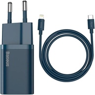 Baseus Kit Carregador Super Si Turbo de 20W/25w Cabo de 1 metro, USB-C para USB-C/USB-C para Lightning, Turbo Pd Android/Iphone/Ipad/notebook (Azul 20W) - imagem 1