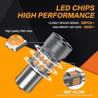 Lâmpada LED Sidaqi 1156 Âmbar CANBUS Anti-Hiperflash 6000LM - Segurança e Estilo para sua Seta! - imagem 4