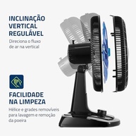 Ventilador de Mesa Mondial Super Turbo 8 Pás 140W - Potência e Silêncio para Ambientes Frescos - imagem 5
