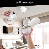 Lâmpada Ventilador de Teto Super Silenciosa com Controle Remoto – Design Moderno, 3 Modos de Iluminação e 3 Níveis de Ventilação - imagem 4
