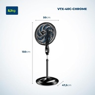 Ventilador Coluna Mondial 40cm Super Turbo 140W - Silencioso e Potente - imagem 3