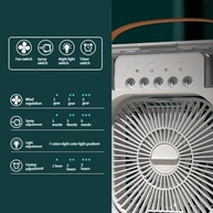 Ventilador Portátil Mesa Silencioso 3 Velocidades + Umidificador LED 5V Branco - imagem 4