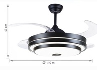 Ventilador de Teto Retrátil com Som Bluetooth – Moderno, Silencioso e Estiloso - imagem 4